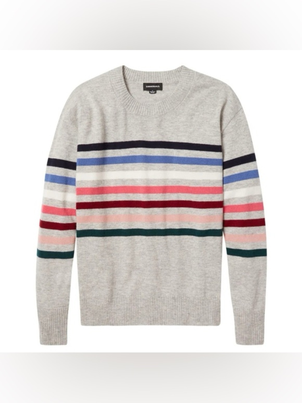 Summersalt gray striped wool/cashmere blend sweater